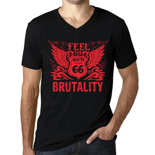 Men's Graphic T-Shirt V Neck Feel The Brutality Limited Edition Short Sleeve Tee-Shirt Vintage Birthday Gift Novelty