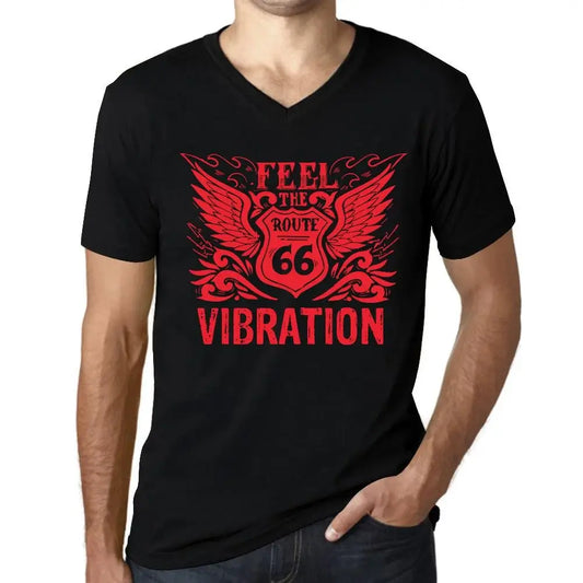 Men's Graphic T-Shirt V Neck Feel The Vibration Limited Edition Short Sleeve Tee-Shirt Vintage Birthday Gift Novelty