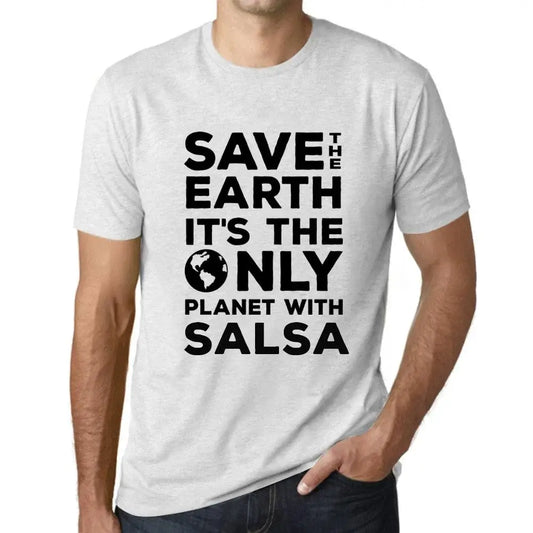 Men's Graphic T-Shirt Save The Earth It’s The Only Planet With Salsa Eco-Friendly Limited Edition Short Sleeve Tee-Shirt Vintage Birthday Gift Novelty