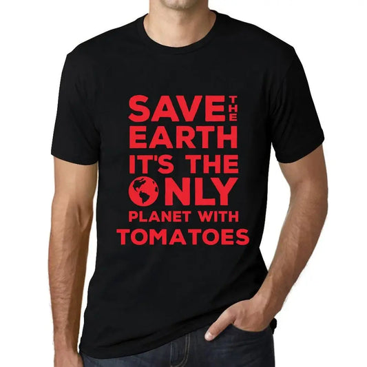 Men's Graphic T-Shirt Save The Earth It’s The Only Planet With Tomatoes Eco-Friendly Limited Edition Short Sleeve Tee-Shirt Vintage Birthday Gift Novelty
