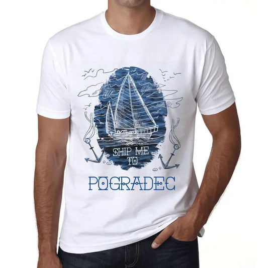 Men's Graphic T-Shirt Ship Me To Pogradec Eco-Friendly Limited Edition Short Sleeve Tee-Shirt Vintage Birthday Gift Novelty