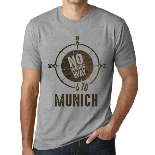 Men's Graphic T-Shirt No Wrong Way To Munich Limited Edition Short Sleeve Tee-Shirt Vintage Birthday Gift Novelty