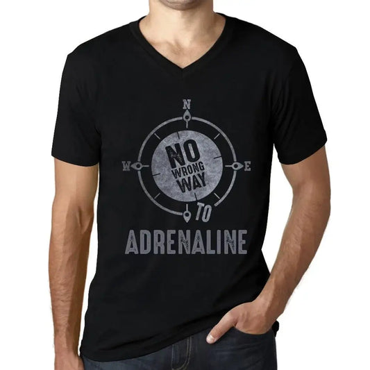 Men's Graphic T-Shirt V Neck No Wrong Way To Adrenaline Limited Edition Short Sleeve Tee-Shirt Vintage Birthday Gift Novelty