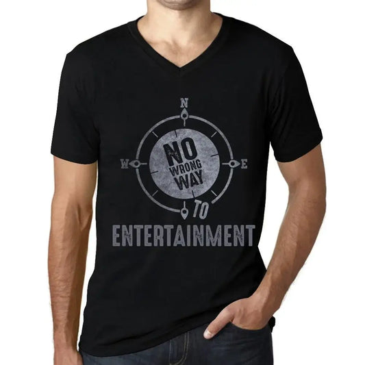 Men's Graphic T-Shirt V Neck No Wrong Way To Entertainment Limited Edition Short Sleeve Tee-Shirt Vintage Birthday Gift Novelty