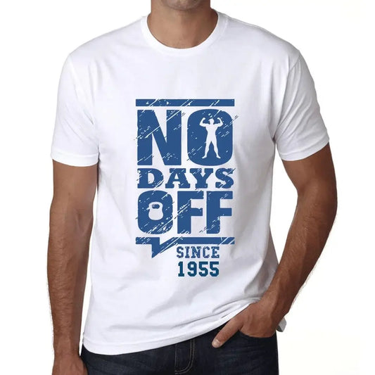 Men's Graphic T-Shirt No Days Off Since 1955 69th Birthday Anniversary 69 Year Old Gift 1955 Vintage Eco-Friendly Short Sleeve Novelty Tee