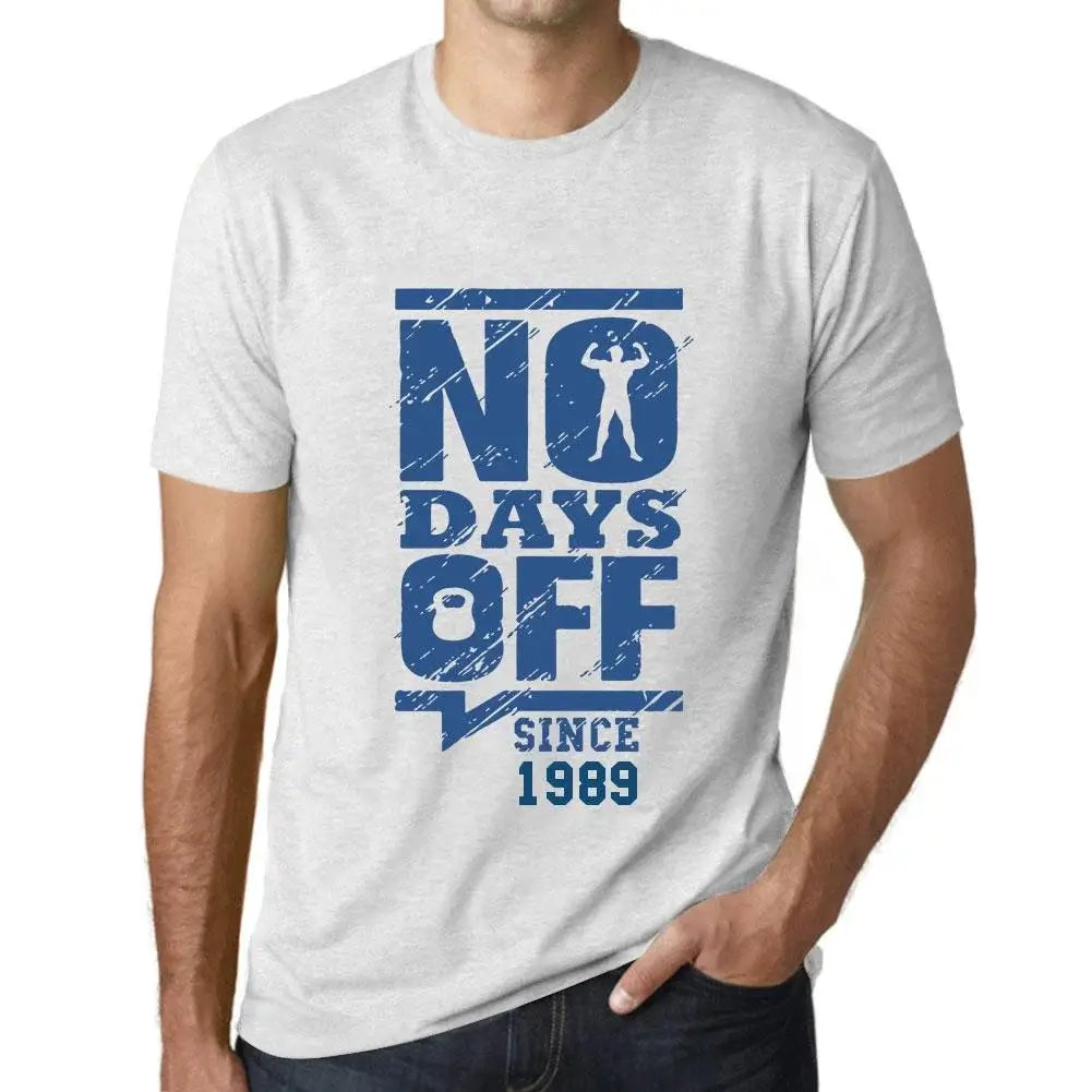 Men's Graphic T-Shirt No Days Off Since 1989 35th Birthday Anniversary 35 Year Old Gift 1989 Vintage Eco-Friendly Short Sleeve Novelty Tee