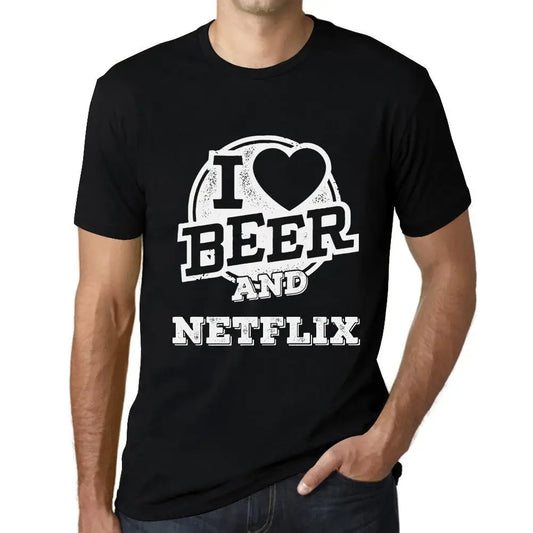 Men's Graphic T-Shirt I Love Beer And Netflix Eco-Friendly Limited Edition Short Sleeve Tee-Shirt Vintage Birthday Gift Novelty