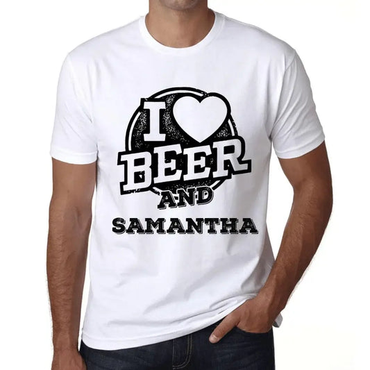 Men's Graphic T-Shirt I Love Beer And Samantha Eco-Friendly Limited Edition Short Sleeve Tee-Shirt Vintage Birthday Gift Novelty
