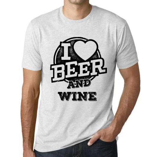 Men's Graphic T-Shirt I Love Beer And Wine Eco-Friendly Limited Edition Short Sleeve Tee-Shirt Vintage Birthday Gift Novelty