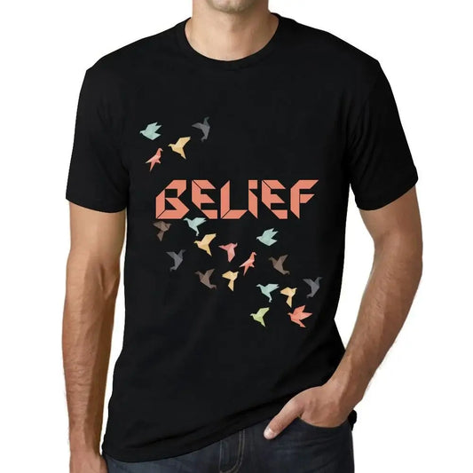 Men's Graphic T-Shirt Origami Belief Limited Edition Short Sleeve Tee-Shirt Vintage Birthday Gift Novelty