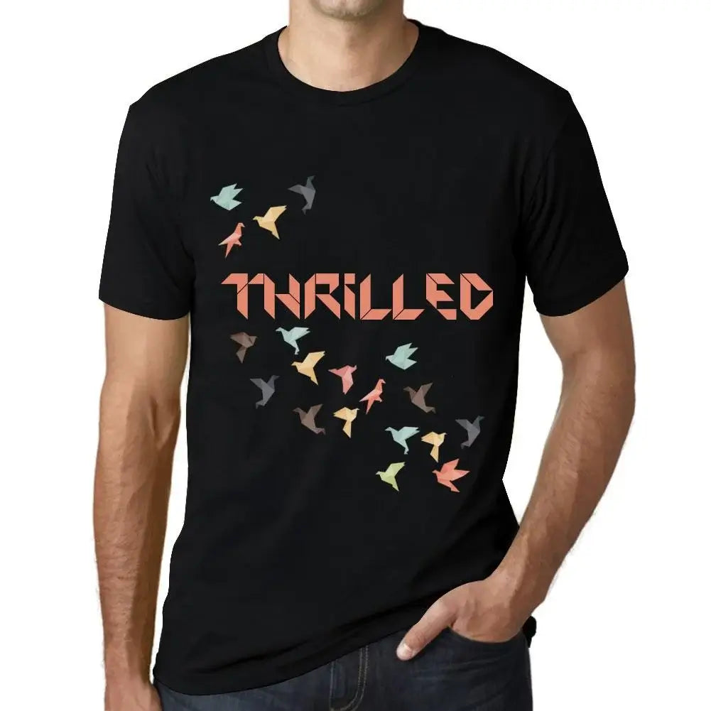 Men's Graphic T-Shirt Origami Thrilled Limited Edition Short Sleeve Tee-Shirt Vintage Birthday Gift Novelty