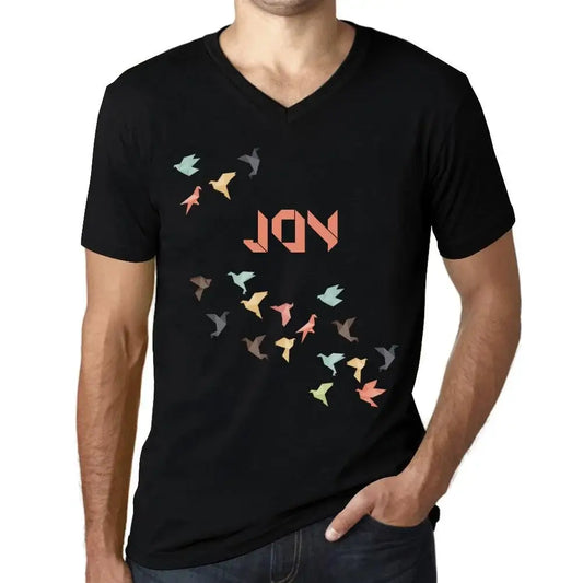 Men's Graphic T-Shirt V Neck Origami Joy Limited Edition Short Sleeve Tee-Shirt Vintage Birthday Gift Novelty