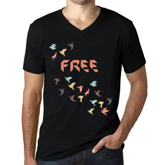 Men's Graphic T-Shirt V Neck Origami Free Limited Edition Short Sleeve Tee-Shirt Vintage Birthday Gift Novelty