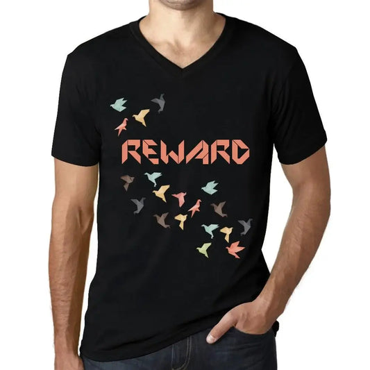 Men's Graphic T-Shirt V Neck Origami Reward Limited Edition Short Sleeve Tee-Shirt Vintage Birthday Gift Novelty