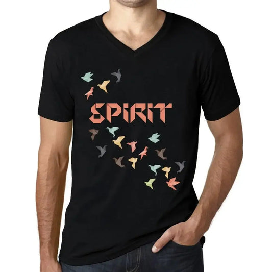 Men's Graphic T-Shirt V Neck Origami Spirit Limited Edition Short Sleeve Tee-Shirt Vintage Birthday Gift Novelty