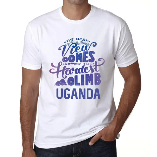 Men's Graphic T-Shirt The Best View Comes After Hardest Mountain Climb Uganda Eco-Friendly Limited Edition Short Sleeve Tee-Shirt Vintage Birthday Gift Novelty