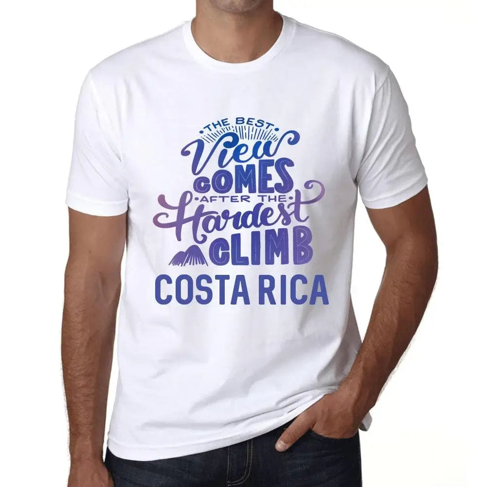 Men's Graphic T-Shirt The Best View Comes After Hardest Mountain Climb Costa Rica Eco-Friendly Limited Edition Short Sleeve Tee-Shirt Vintage Birthday Gift Novelty