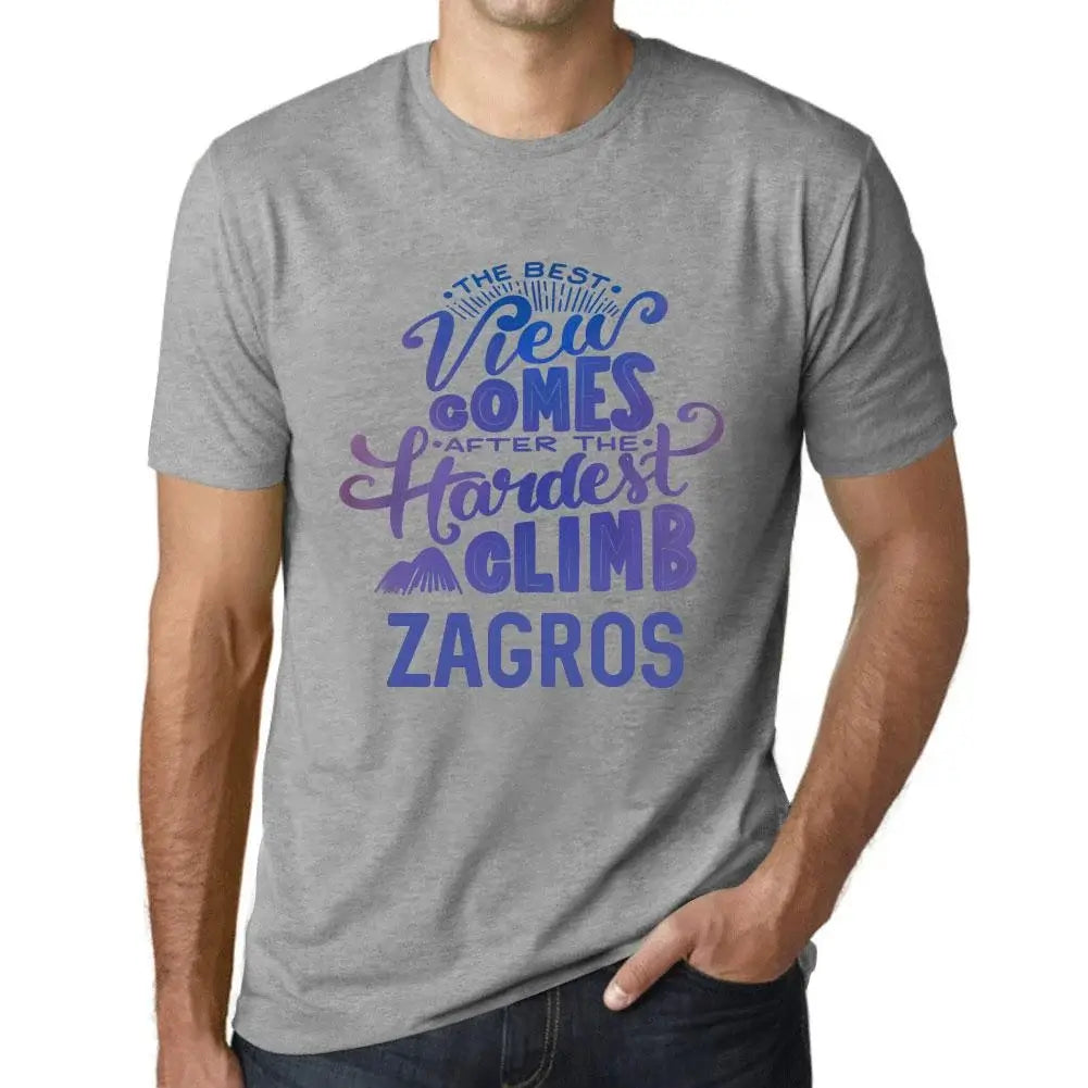 Men's Graphic T-Shirt The Best View Comes After Hardest Mountain Climb Zagros Eco-Friendly Limited Edition Short Sleeve Tee-Shirt Vintage Birthday Gift Novelty