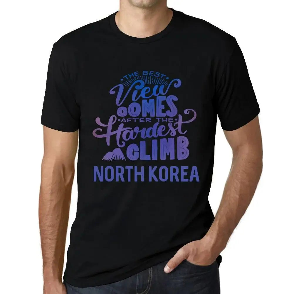 Men's Graphic T-Shirt The Best View Comes After Hardest Mountain Climb North Korea Eco-Friendly Limited Edition Short Sleeve Tee-Shirt Vintage Birthday Gift Novelty