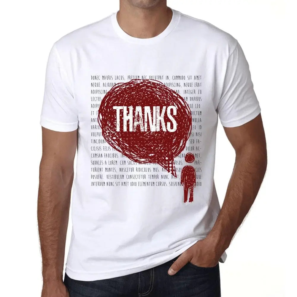 Men's Graphic T-Shirt Thoughts Thanks Eco-Friendly Limited Edition Short Sleeve Tee-Shirt Vintage Birthday Gift Novelty