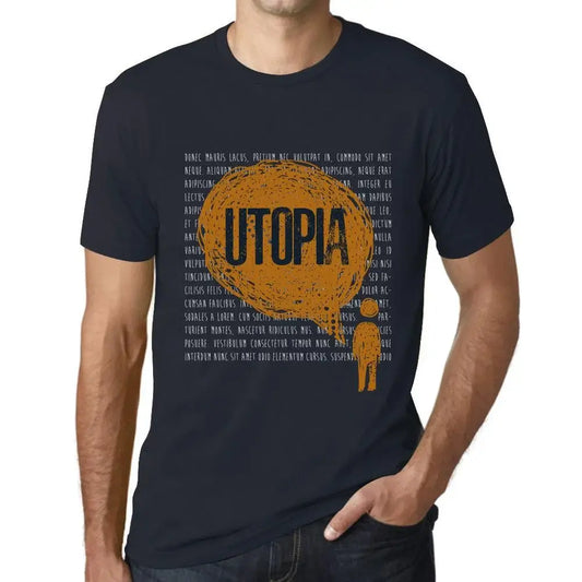 Men's Graphic T-Shirt Thoughts Utopia Eco-Friendly Limited Edition Short Sleeve Tee-Shirt Vintage Birthday Gift Novelty