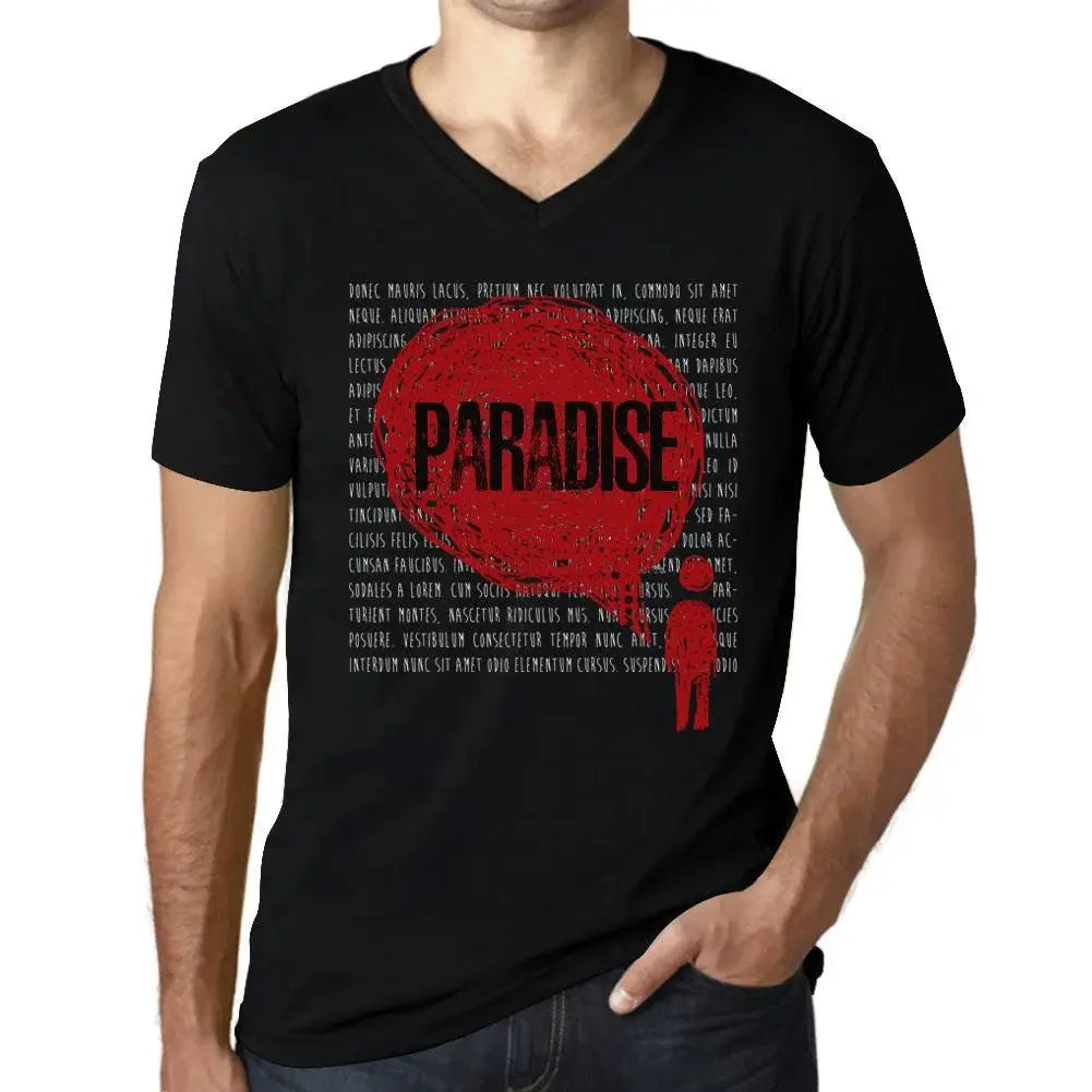 Men's Graphic T-Shirt V Neck Thoughts Paradise Eco-Friendly Limited Edition Short Sleeve Tee-Shirt Vintage Birthday Gift Novelty