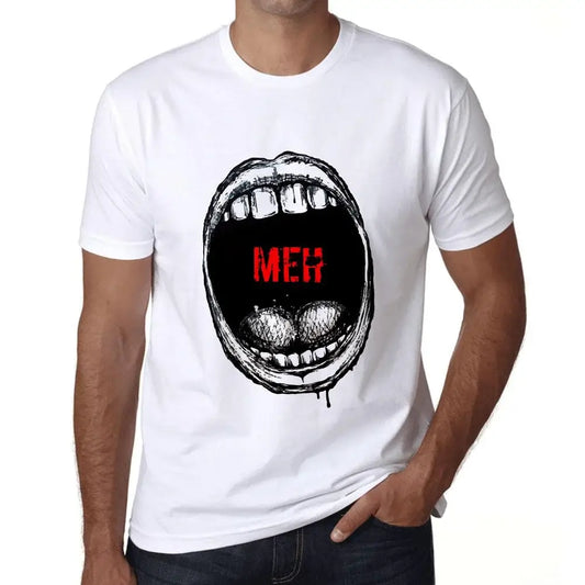 Men's Graphic T-Shirt Mouth Expressions Meh Eco-Friendly Limited Edition Short Sleeve Tee-Shirt Vintage Birthday Gift Novelty
