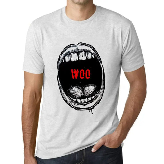 Men's Graphic T-Shirt Mouth Expressions Woo Eco-Friendly Limited Edition Short Sleeve Tee-Shirt Vintage Birthday Gift Novelty