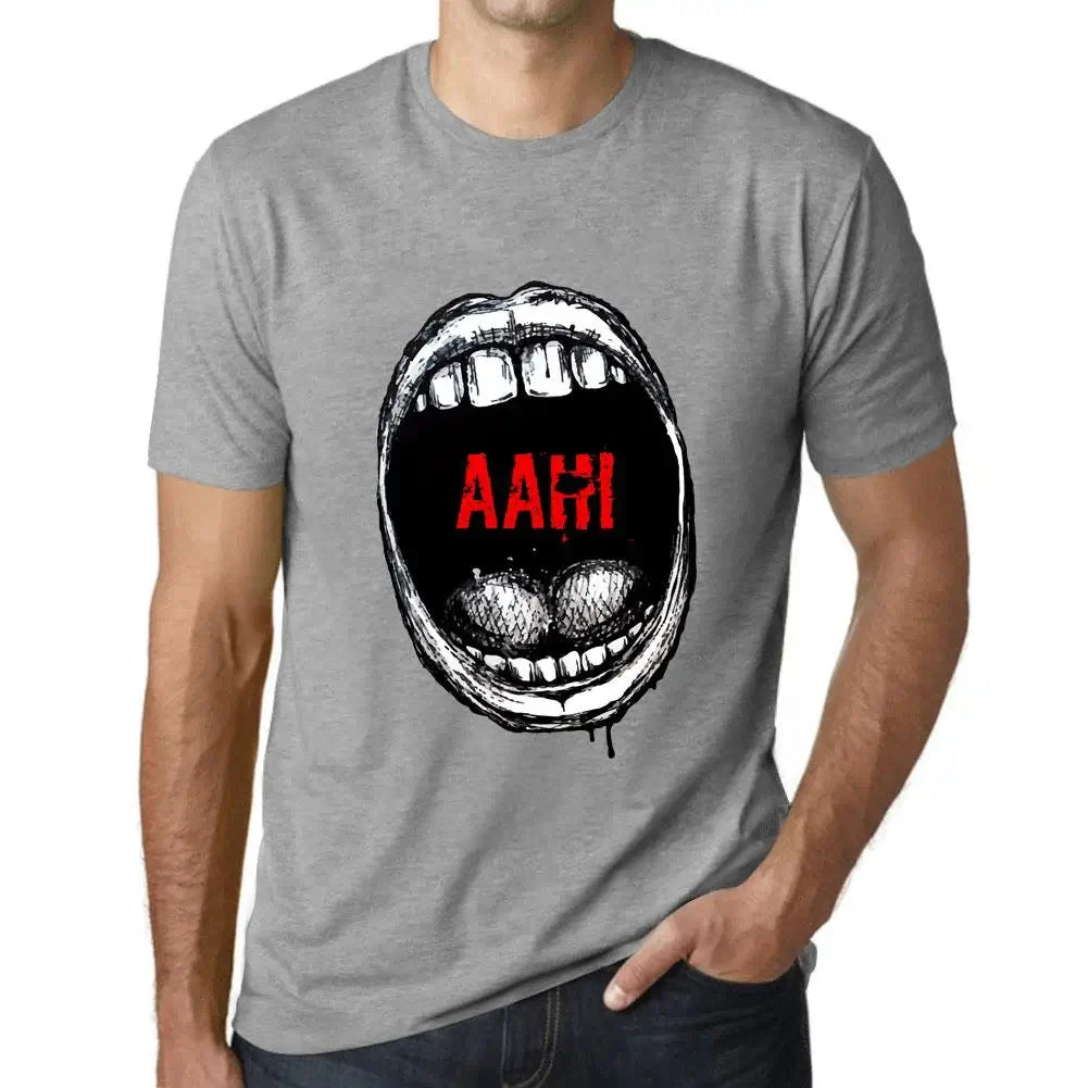 Men's Graphic T-Shirt Mouth Expressions Aah! Eco-Friendly Limited Edition Short Sleeve Tee-Shirt Vintage Birthday Gift Novelty