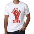 Men's Graphic T-Shirt Power To The Cops Limited Edition Short Sleeve Tee-Shirt Vintage Birthday Gift Novelty