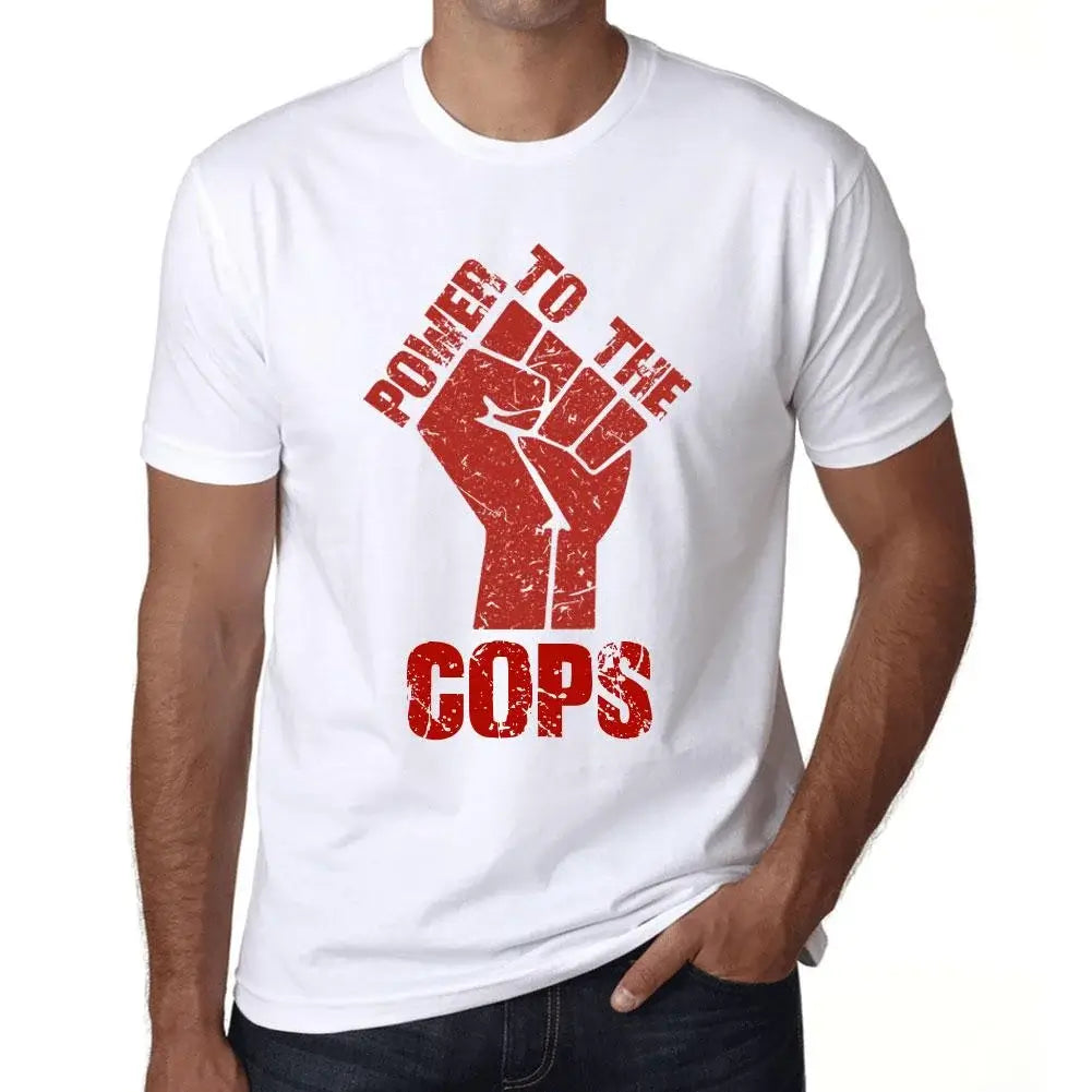 Men's Graphic T-Shirt Power To The Cops Limited Edition Short Sleeve Tee-Shirt Vintage Birthday Gift Novelty