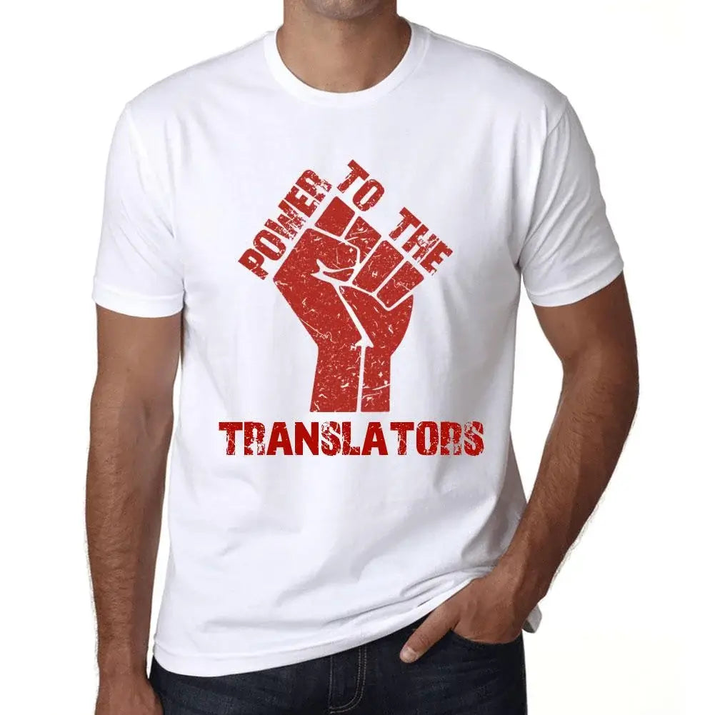 Men's Graphic T-Shirt Power To The Translators Limited Edition Short Sleeve Tee-Shirt Vintage Birthday Gift Novelty