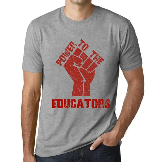 Men's Graphic T-Shirt Power To The Educators Limited Edition Short Sleeve Tee-Shirt Vintage Birthday Gift Novelty