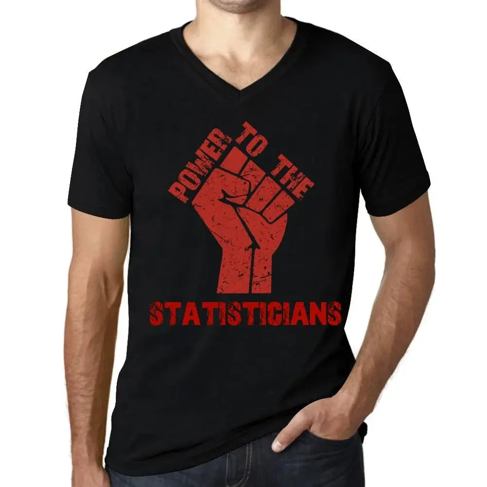 Men's Graphic T-Shirt V Neck Power To The Statisticians Limited Edition Short Sleeve Tee-Shirt Vintage Birthday Gift Novelty