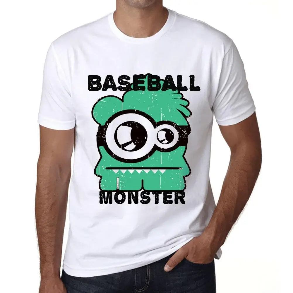 Men's Graphic T-Shirt Baseball Monster Eco-Friendly Limited Edition Short Sleeve Tee-Shirt Vintage Birthday Gift Novelty