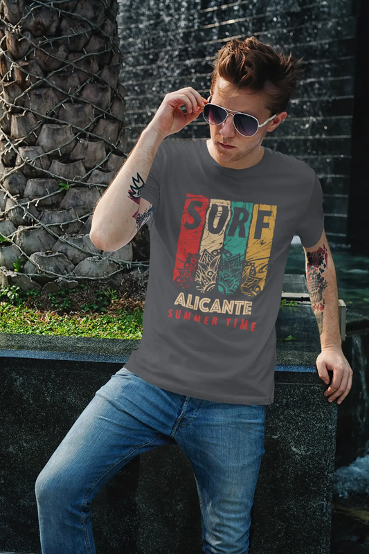 <span>Grafisches</span> T-Shirt <span>für Herren</span> Surf Summer Time ALICANTE <span>Mausgrau</span>