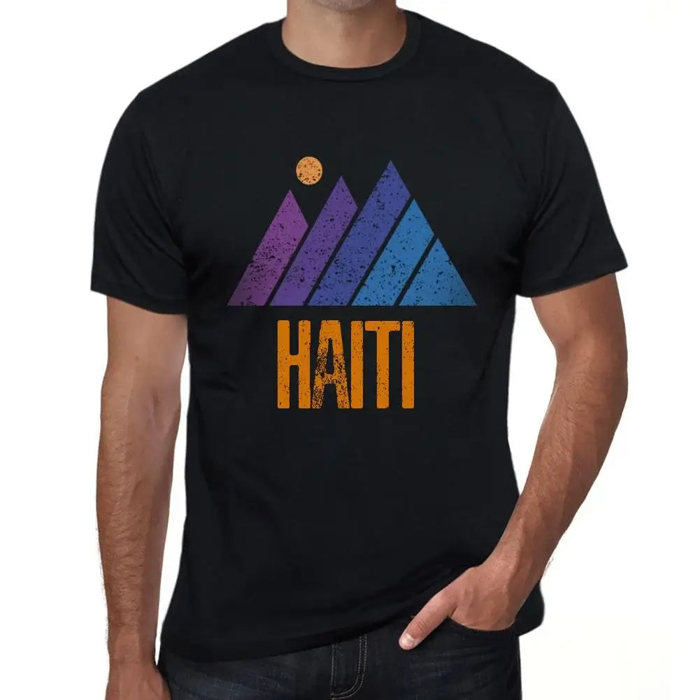 Men's Graphic T-Shirt Mountain Haiti Eco-Friendly Limited Edition Short Sleeve Tee-Shirt Vintage Birthday Gift Novelty