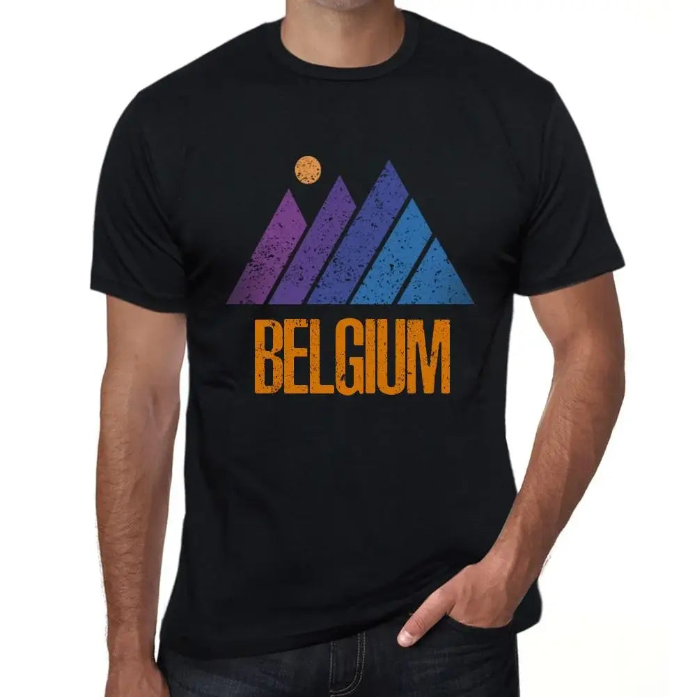Men's Graphic T-Shirt Mountain Belgium Eco-Friendly Limited Edition Short Sleeve Tee-Shirt Vintage Birthday Gift Novelty