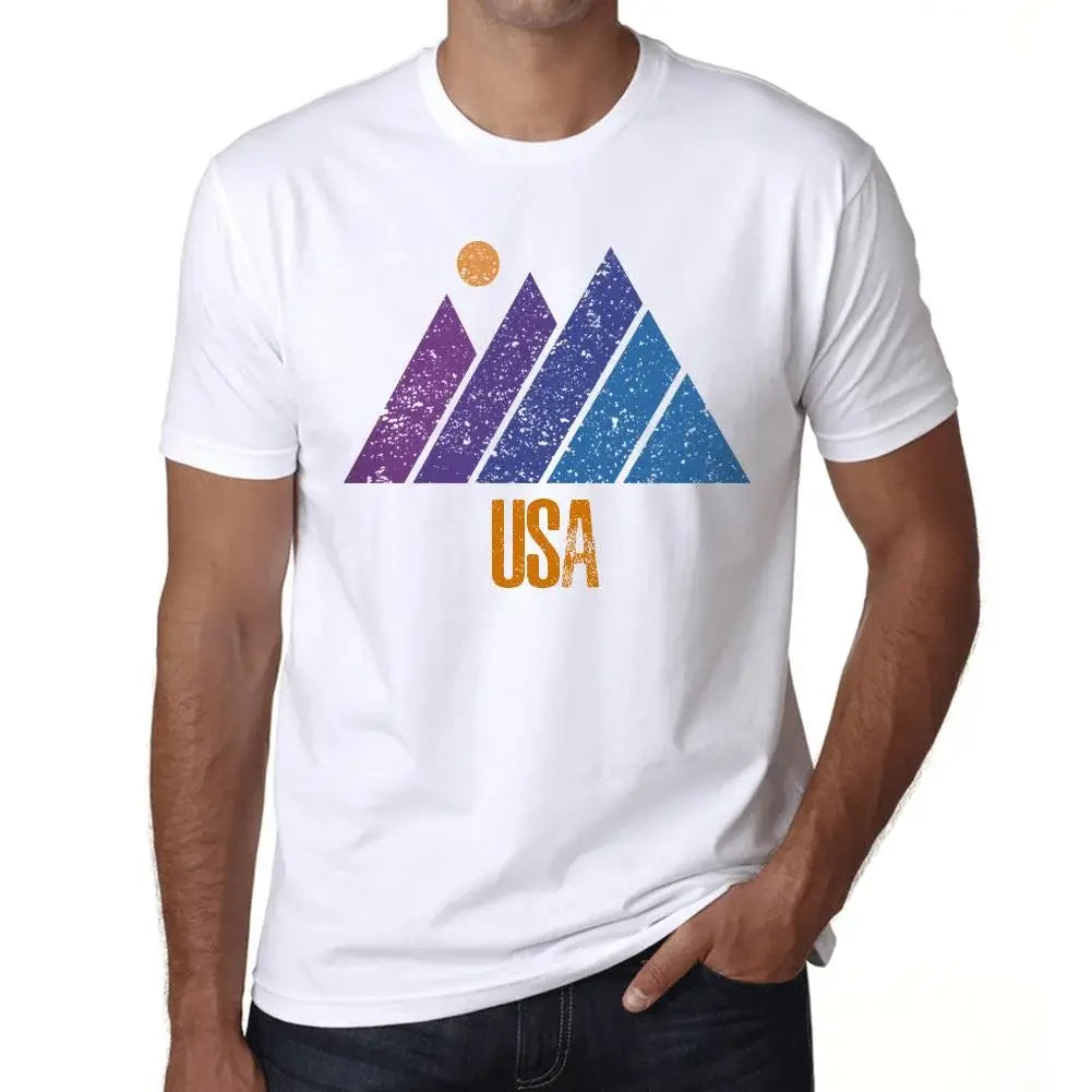 Men's Graphic T-Shirt Mountain Usa Eco-Friendly Limited Edition Short Sleeve Tee-Shirt Vintage Birthday Gift Novelty