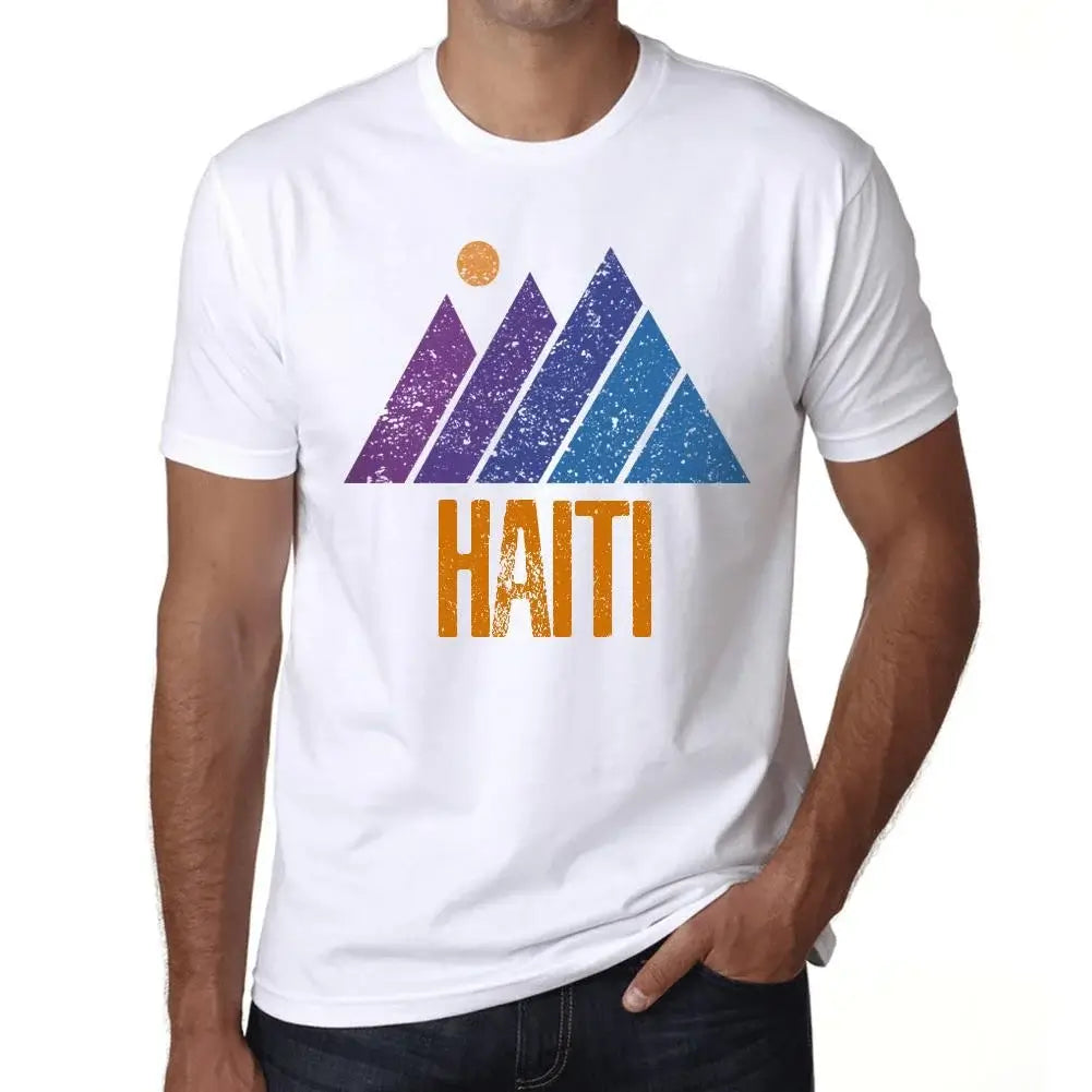 Men's Graphic T-Shirt Mountain Haiti Eco-Friendly Limited Edition Short Sleeve Tee-Shirt Vintage Birthday Gift Novelty