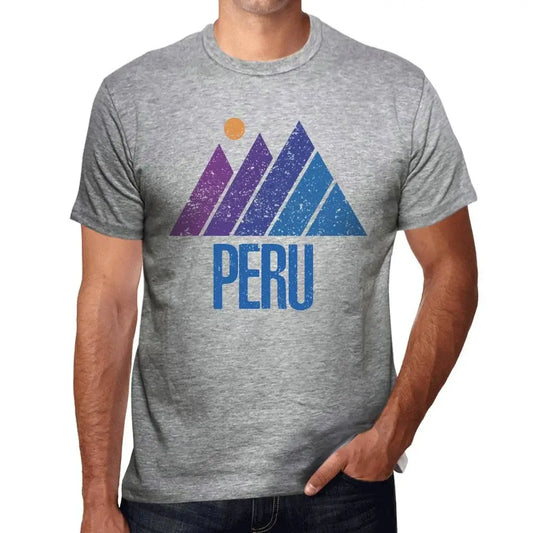 Men's Graphic T-Shirt Mountain Peru Eco-Friendly Limited Edition Short Sleeve Tee-Shirt Vintage Birthday Gift Novelty