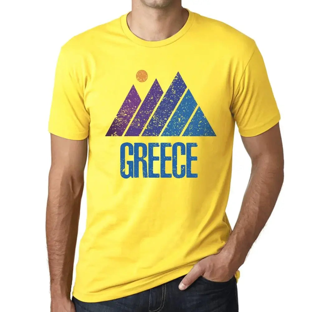 Men's Graphic T-Shirt Mountain Greece Eco-Friendly Limited Edition Short Sleeve Tee-Shirt Vintage Birthday Gift Novelty