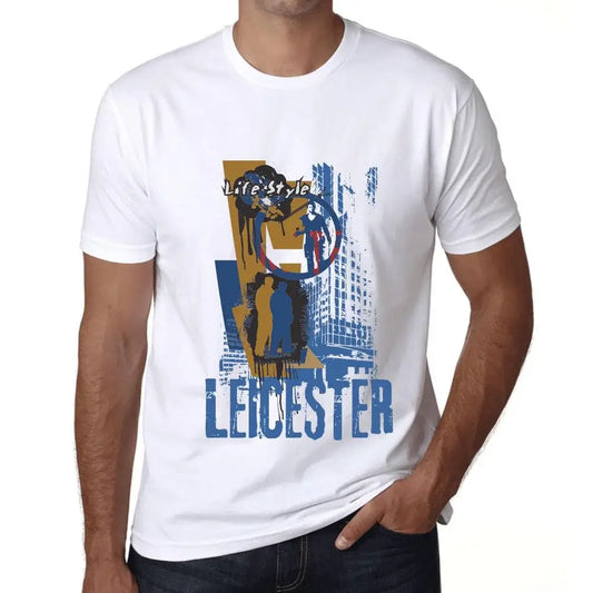Men's Graphic T-Shirt Leicester Lifestyle Limited Edition Short Sleeve Tee-Shirt Vintage Birthday Gift Novelty