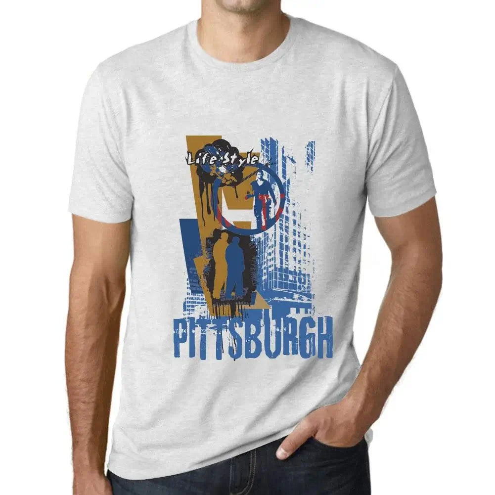 Men's Graphic T-Shirt Pittsburgh Lifestyle Limited Edition Short Sleeve Tee-Shirt Vintage Birthday Gift Novelty