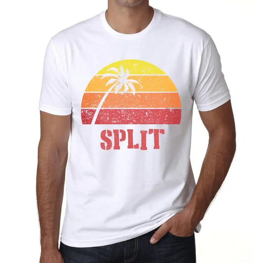 Men's Graphic T-Shirt Palm, Beach, Sunset In Split Limited Edition Short Sleeve Tee-Shirt Vintage Birthday Gift Novelty