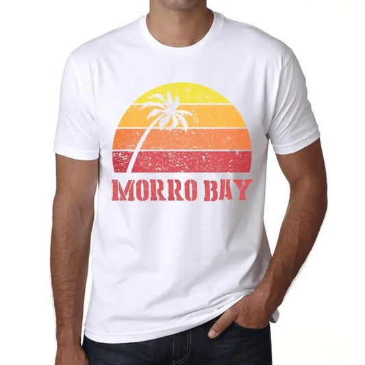 Men's Graphic T-Shirt Palm, Beach, Sunset In Morro Bay Eco-Friendly Limited Edition Short Sleeve Tee-Shirt Vintage Birthday Gift Novelty