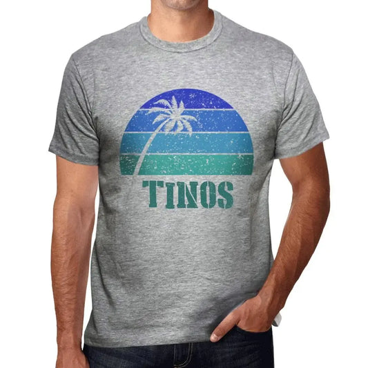 Men's Graphic T-Shirt Palm, Beach, Sunset In Tinos Limited Edition Short Sleeve Tee-Shirt Vintage Birthday Gift Novelty