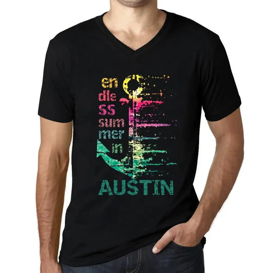 Men's Graphic T-Shirt V Neck Endless Summer In Austin Eco-Friendly Limited Edition Short Sleeve Tee-Shirt Vintage Birthday Gift Novelty