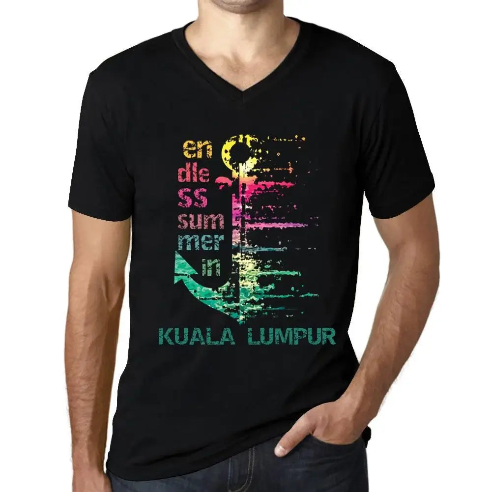 Men's Graphic T-Shirt V Neck Endless Summer In Kuala Lumpur Eco-Friendly Limited Edition Short Sleeve Tee-Shirt Vintage Birthday Gift Novelty