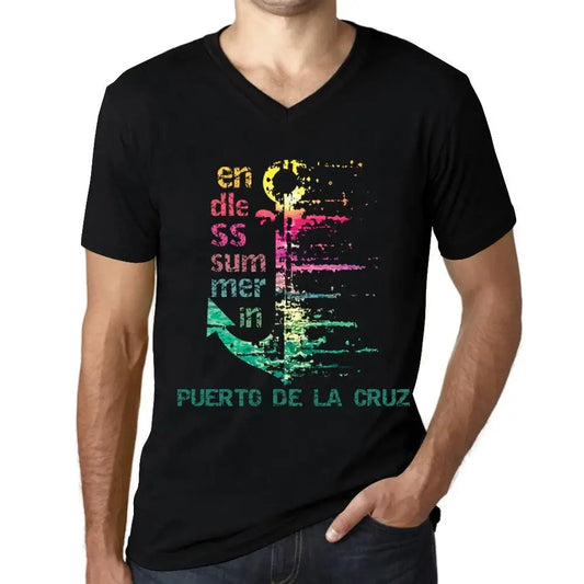 Men's Graphic T-Shirt V Neck Endless Summer In Puerto De La Cruz Eco-Friendly Limited Edition Short Sleeve Tee-Shirt Vintage Birthday Gift Novelty